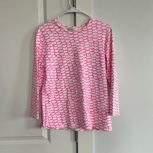 MAHI GOLD Pink and White Long Sleeve Tee